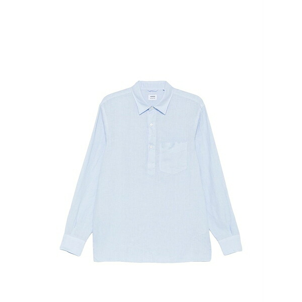 アスペジ メンズ プルオーバー トップス Half-button shirt Blue