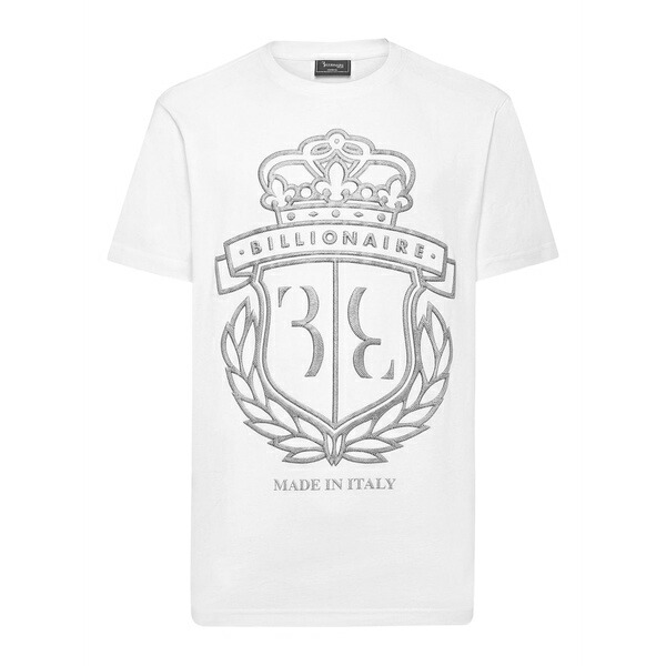 ビリオネア メンズ ティーシャツ トップス Crest round-neck t-shirt White