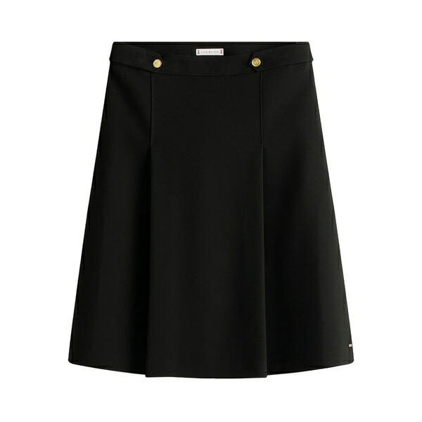 トミー ヒルフィガー レディース スコート ボトムス Button detail MIDI skirt Black