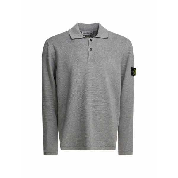 ストーンアイランド メンズ ポロシャツ トップス Long-sleeve polo shirt Grey|asty