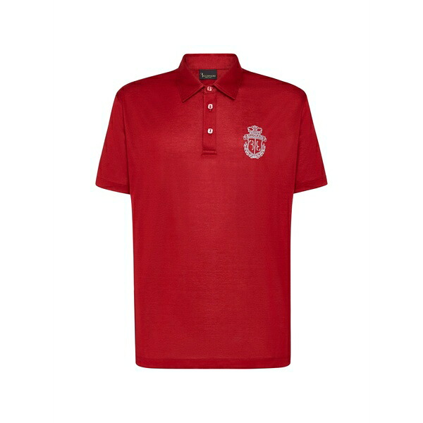 ビリオネア メンズ スポーツシャツ トップス Crest-embroidered polo shirt Red