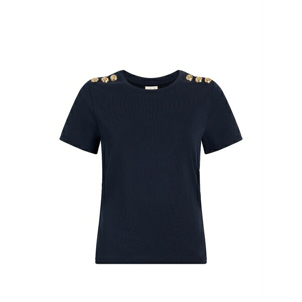 サンクアセプト レディース ティーシャツ トップス Jasper button detail jasper t-shirt Blue
