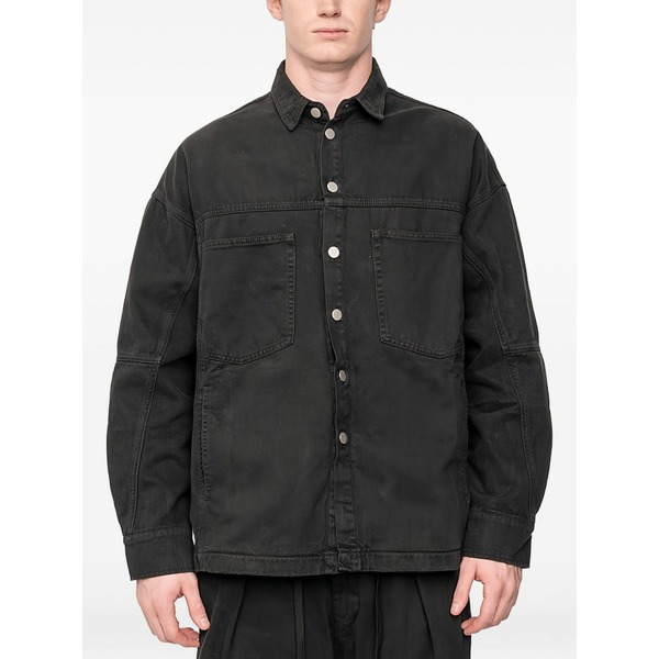 アンドレア ヤコブ メンズ ティーシャツ トップス Patch-pocket shirt Black