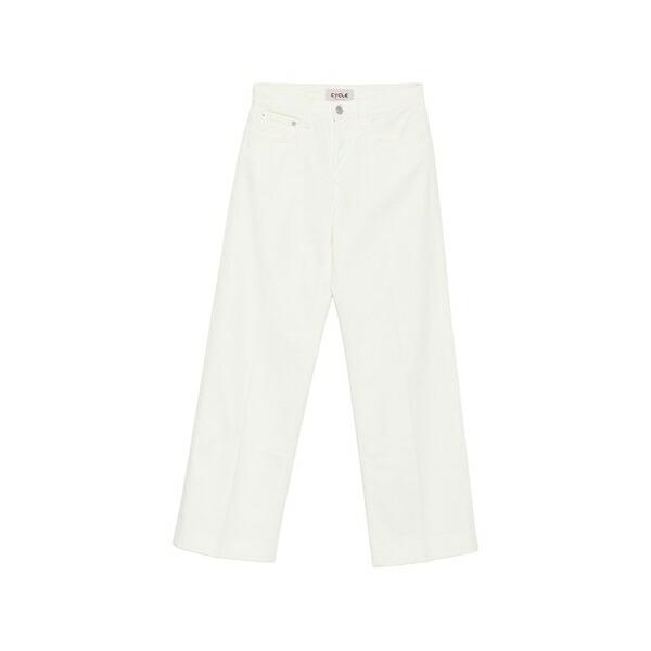 循環過程 レディース 心地好いズボン下 ボトムス Five-pocket wide-leg trousers  White