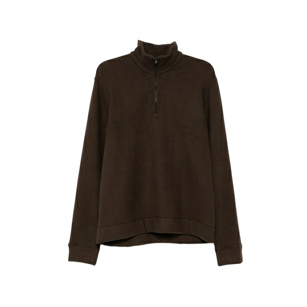ジェームス 銭入れ メンズ パーカー・スウェットシャツ アウター Half-zip sweater Brown