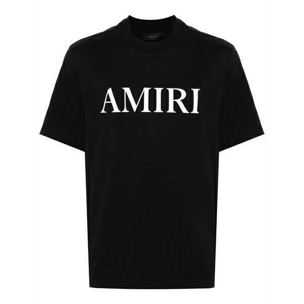 アミリ メンズ プルオーバー トップス Rubberised-logo t-shirt Black