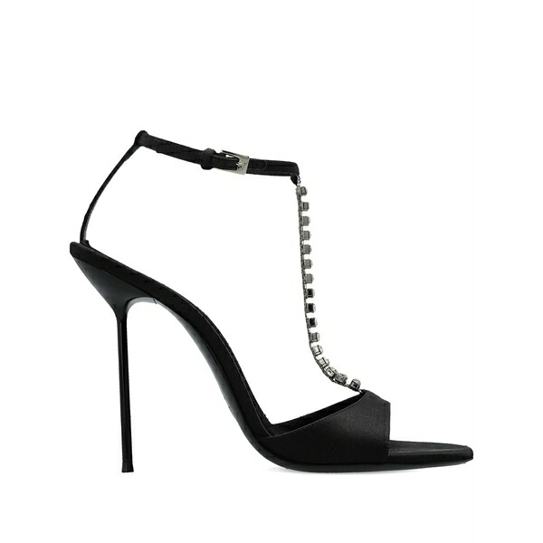 光の都市テキサス州 レディース サンダル シューズ 105粍 lidia t-strap crystal-chain heeled sandals Black
