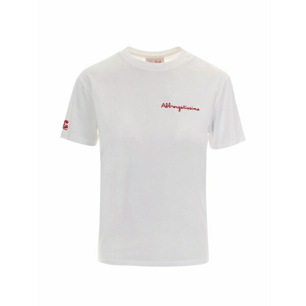 エムシーツーセイントバース レディース ティーシャツ トップス Emilie embroidered cotton t-shirt White