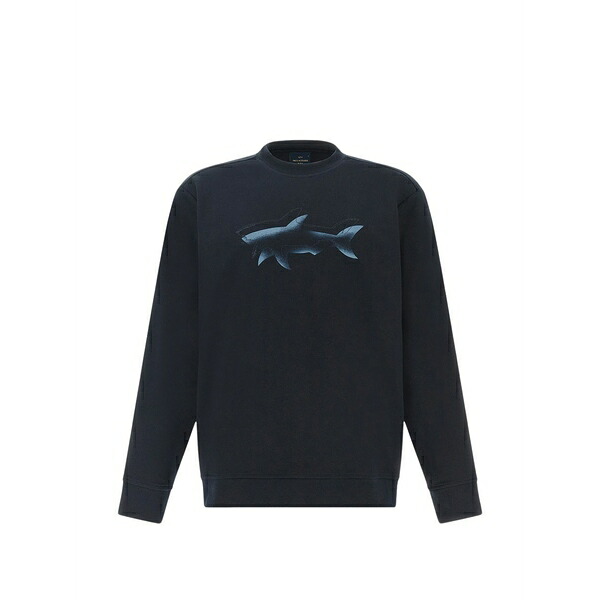 ポールアンドシャーク メンズ パーカー・スウェットシャツ アウター Shark print sweatshirt Blue