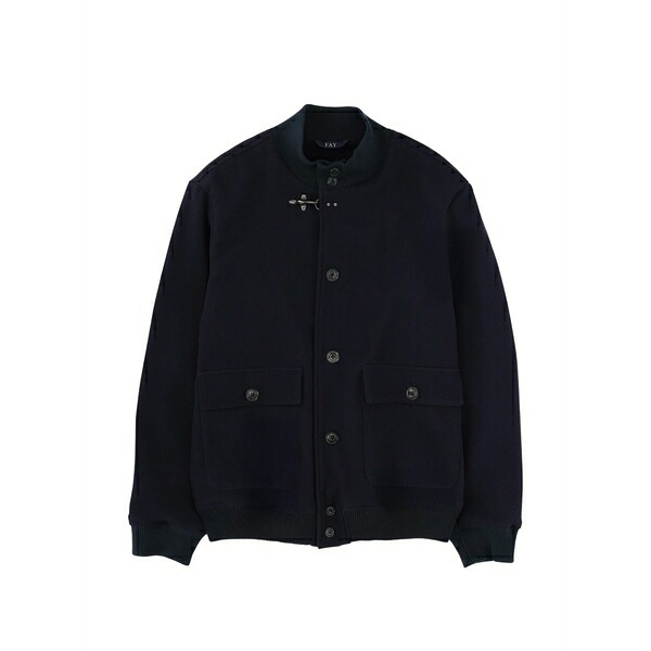 フェイ メンズ 上衣＆上衣 アウター Patch pocket wool jacket Blue