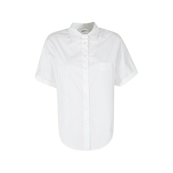 メイメイジェイ レディース プルオーバー トップス Short-sleeve chest-pocket shirt White