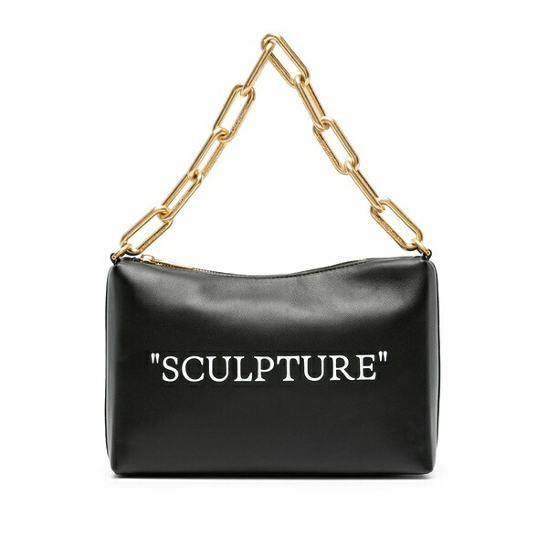象牙色 レディース ショルダーバッグ 御徒面子 Block pouch leather shoulder bag Black