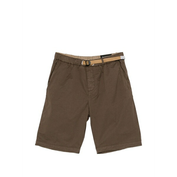 白いこと沙子 メンズ 心地よいズボン下 ボトムス Pocket belted shorts Brown
