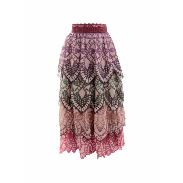 セシキアプラド レディース スコート ボトムス Aurora tiered MIDI skirt Pink