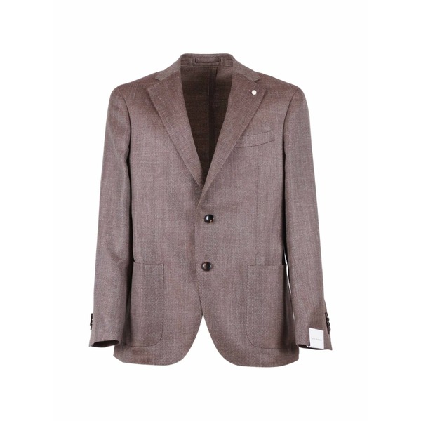 ルイジ・ビアンキ・マントヴァ メンズ 上衣＆上衣 アウター Herringbone drop blazer Brown