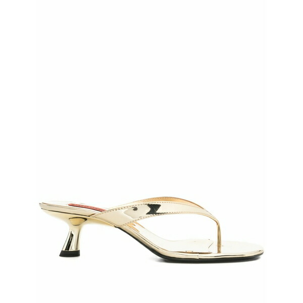 サイモン鏡鑑 レディース サンダル シューズ Thong heel sandals Gold