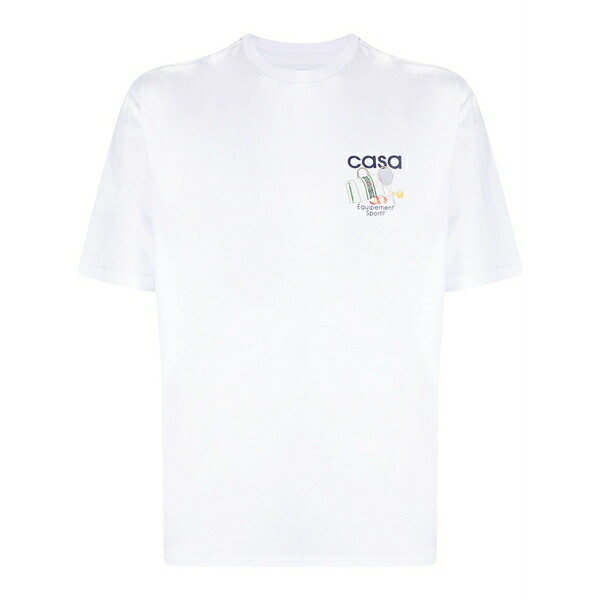 カサブランカ メンズ ティーシャツ トップス quipement sportif cotton t-shirt White