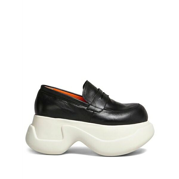 マルニ レディース スリッポン・ローファー シューズ Platform leather mocassin loafers Black