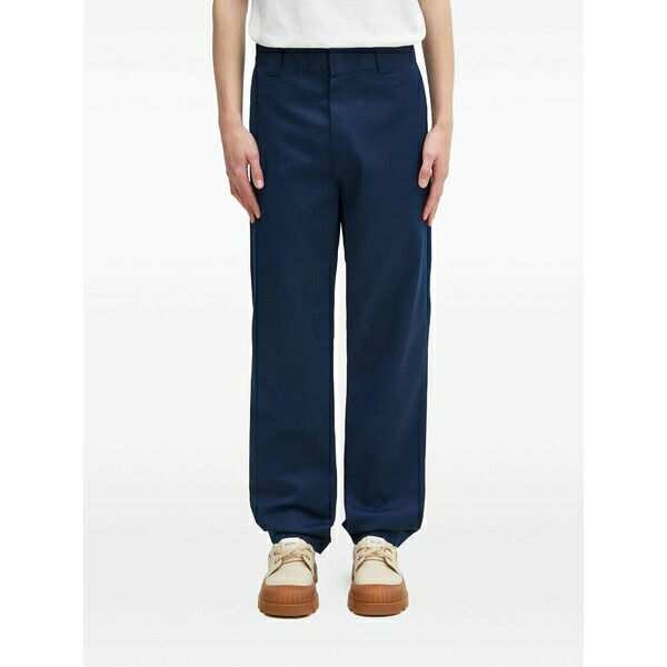 鉄道車両ハート形 メンズ 心地好いズボン下 ボトムス Logo-patch trousers Blue