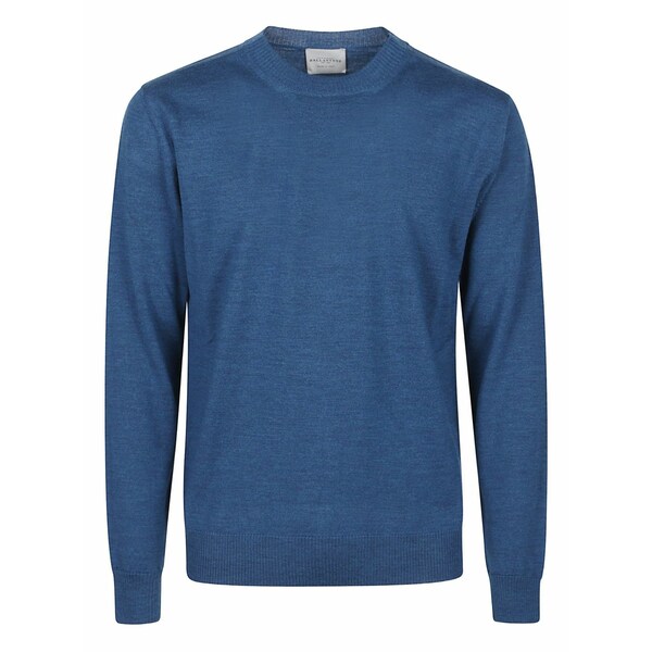 バランタイン メンズ 編み物\u0026プルオーバー アウター Crew-neck merino-wool sweater Blue