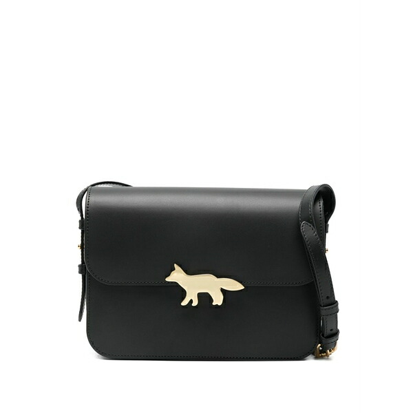 棲み家 稲荷 レディース ショルダーバッグ 御徒面子 Fox-head leather shoulder bag Black