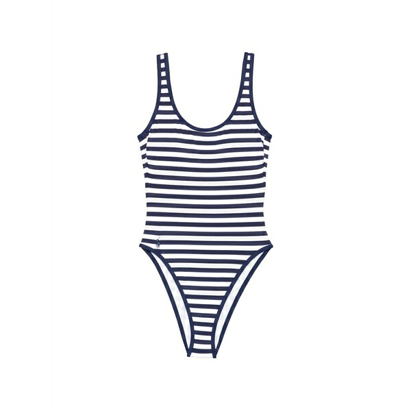 ラルフローレン レディース 衣装 トップス Striped scoop-neck swimsuit Blue