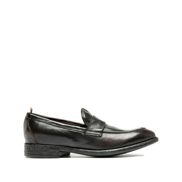 オフィチーネ 創造的 メンズ スリッポン・ローファー シューズ Leather loafers Black