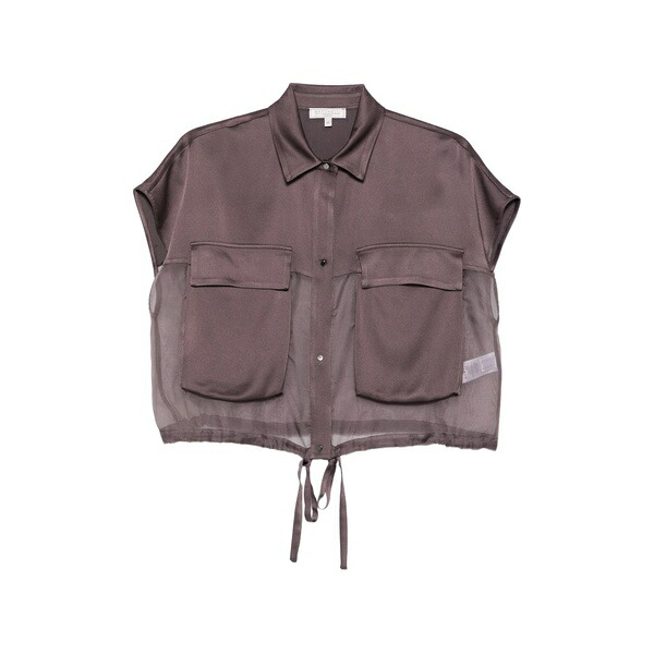 アントネリ レディース 上衣＆上衣 アウター Sheer-panelled drawstring gilet Purple