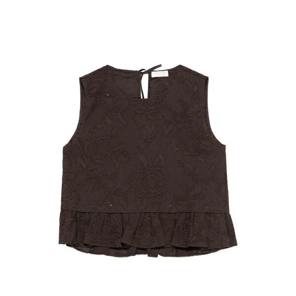 リュージョー レディース シャツ トップス Sequin-embellished embroidered top Brown｜asty 25,060円
