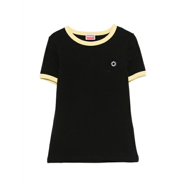 ケンゾー レディース プルオーバー トップス Short-sleeved logo-detail t-shirt Black