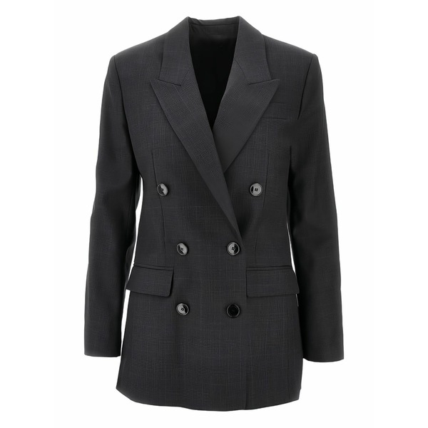 イザ呼びりん マラン レディース 上衣＆上衣 アウター Double-breasted checked jacket Grey