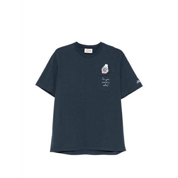 エムシーツーセイントバース メンズ プルオーバー トップス Austin pocket print t-shirt Blue
