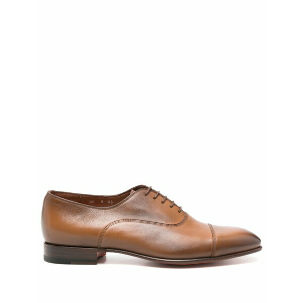 サントーニ メンズ 御召しものシューズ シューズ Leather oxford shoes  Brown