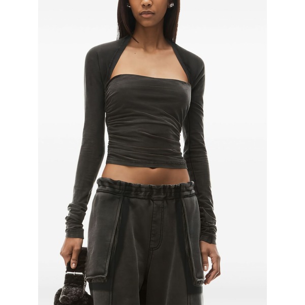 アレキサンダーワン レディース プルオーバー トップス Long-sleeved ruched top Grey