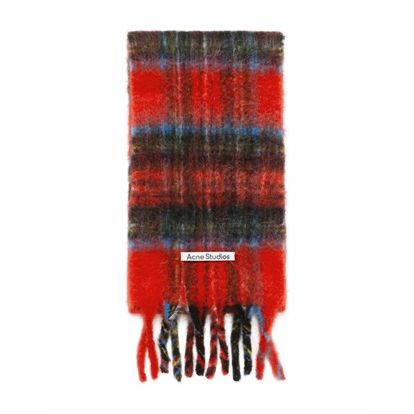 アクネ ストゥディオズ メンズ えり巻き・袈裟・えり巻き 付属物 Plaid fringed scarf Red