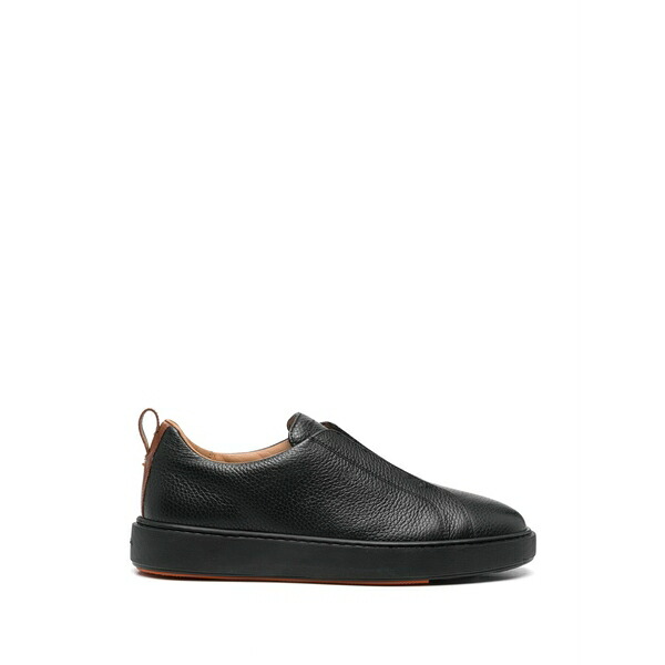 サントーニ メンズ スニーカー シューズ Leather sneakers Black