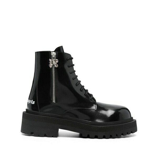 パーム・エンジェルス レディース ブーツ シューズ Logo-print lace-up boots Black