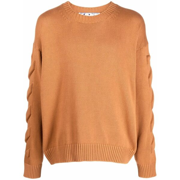 オフホワイト メンズ ニット&セーター アウター 3d diag crewneck jumper Orange｜asty