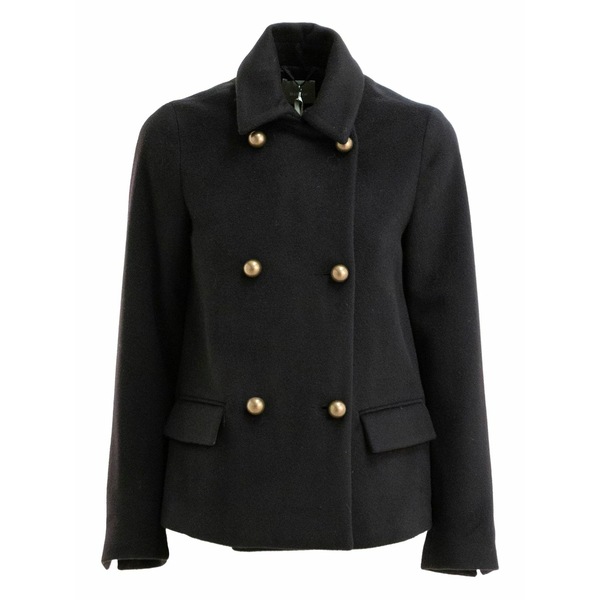 キルティ レディース ジャケット＆ブルゾン アウター Double-breasted gold-button jacket Black｜asty