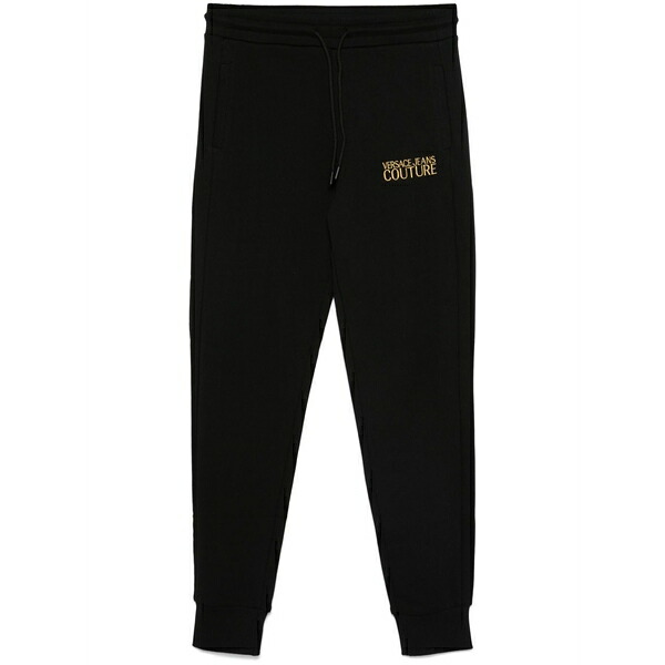 呼びりん探し回る レディース 心地好いズボン下 ボトムス Logo-embroidered track pants Black