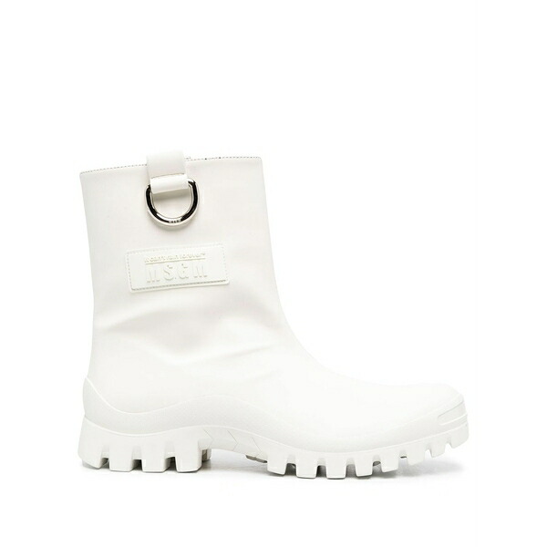 エムエスジイエム レディース ブーツ シューズ Round-toe rain boots White