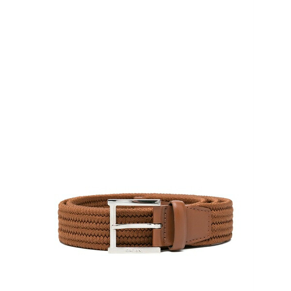 オルチアーニ メンズ 胴締め 佩び物 Woven elasticated belt Brown