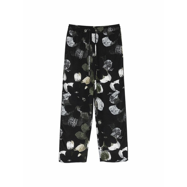 アイスバーグ レディース カジュアルパンツ ボトムス Floral drawstring trousers Black|asty