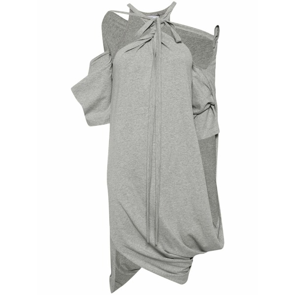 うしろ押し名取り草 レディース 衣装 トップス Asymmetric draped dress Grey