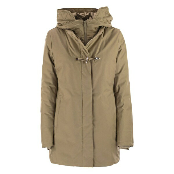 フェイ レディース 厚地の外套 アウター Zip-up hooded parka Neutrals