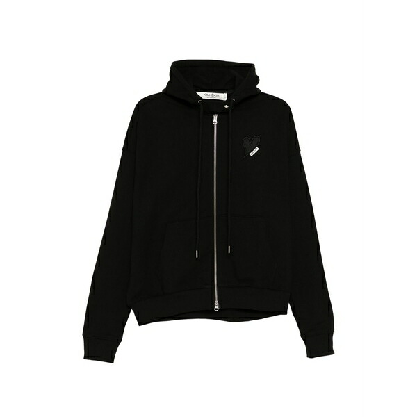 キムヘキム レディース パーカー・スウェットシャツ アウター Heart-patch hoodie Black