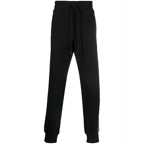 ベルサーチ メンズ カジュアルパンツ ボトムス Logo-tape cotton track-pants Black|asty