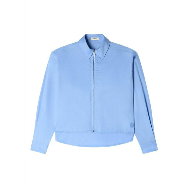 サンドロ レディース シャツ トップス Cropped zipped shirt Blue