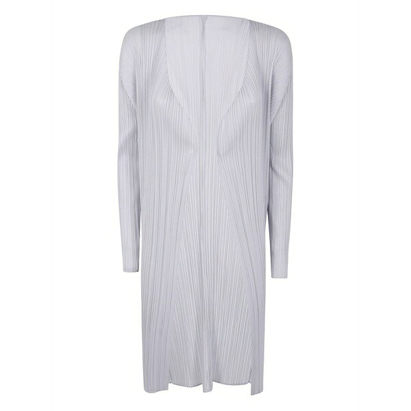 筋目 プリーズ イッセイ ミヤケ レディース 厚地の外套 アウター Pleated cardi-coat Grey