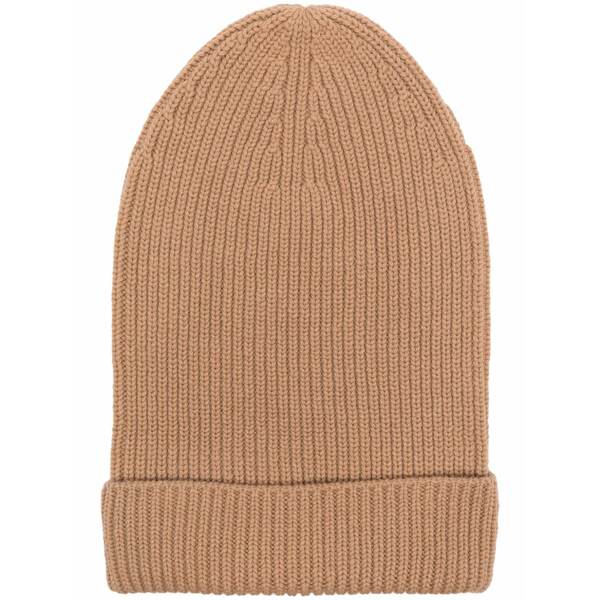ファビアナ フィリッピ レディース 帽子 アクセサリー Ribbed beanie Brown｜asty